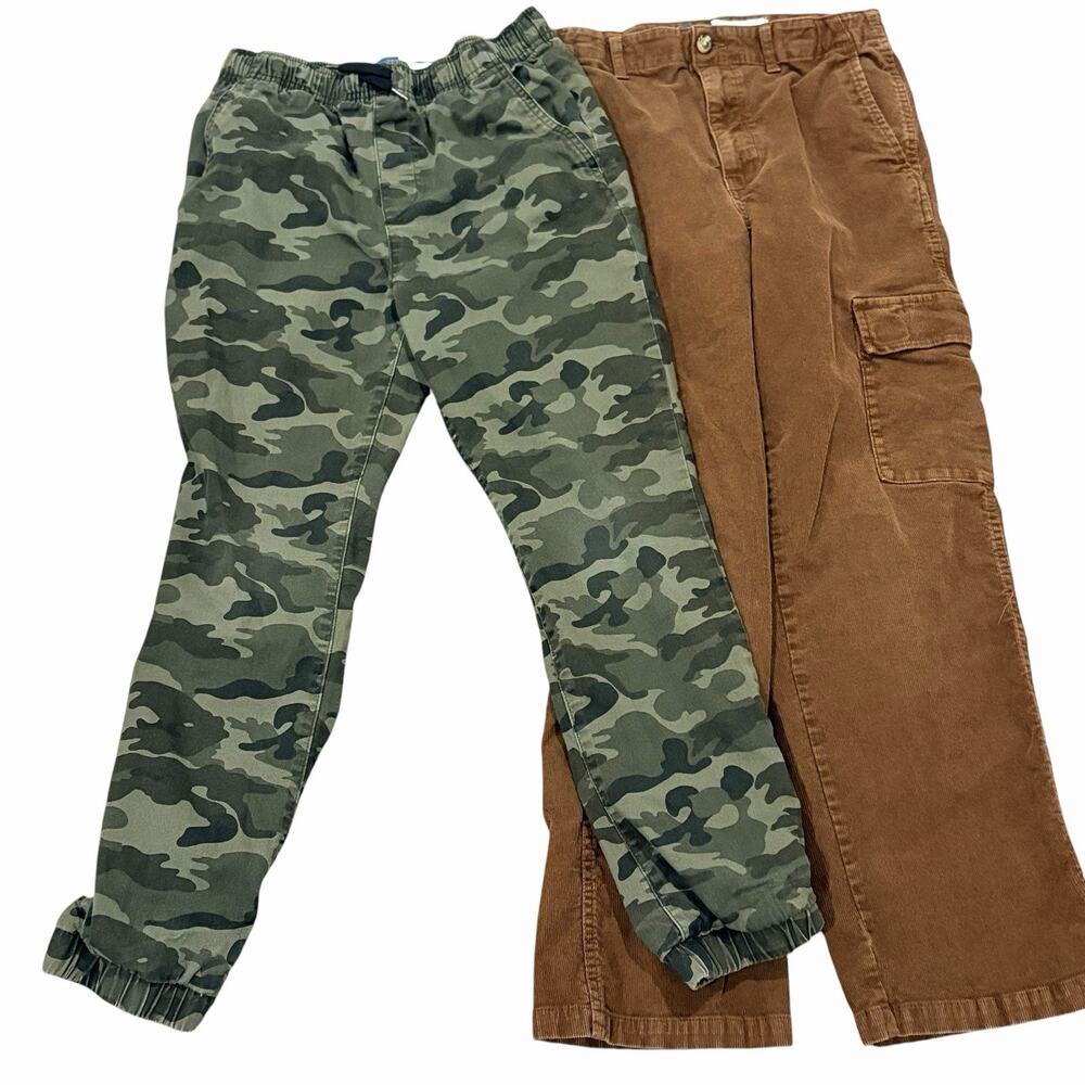 Boys Pants Size XL 14-16 Old Navy Brown Corduroy, Green Camouflage